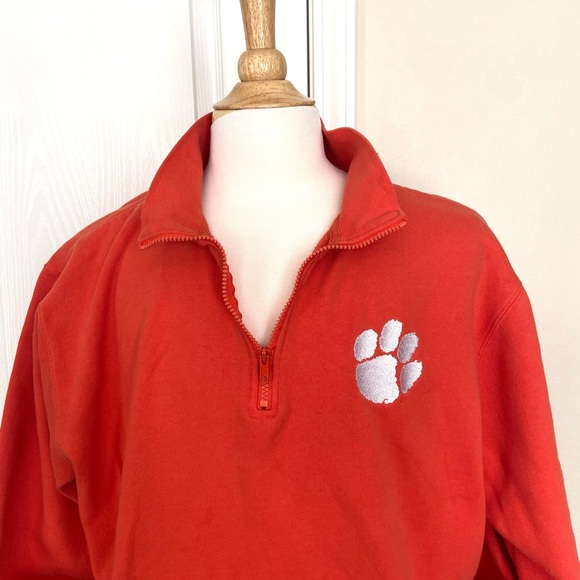 Clemson University Tigers Pullover Sweatshirt half zip w pockets size MED Cotton - Picture 4 of 10